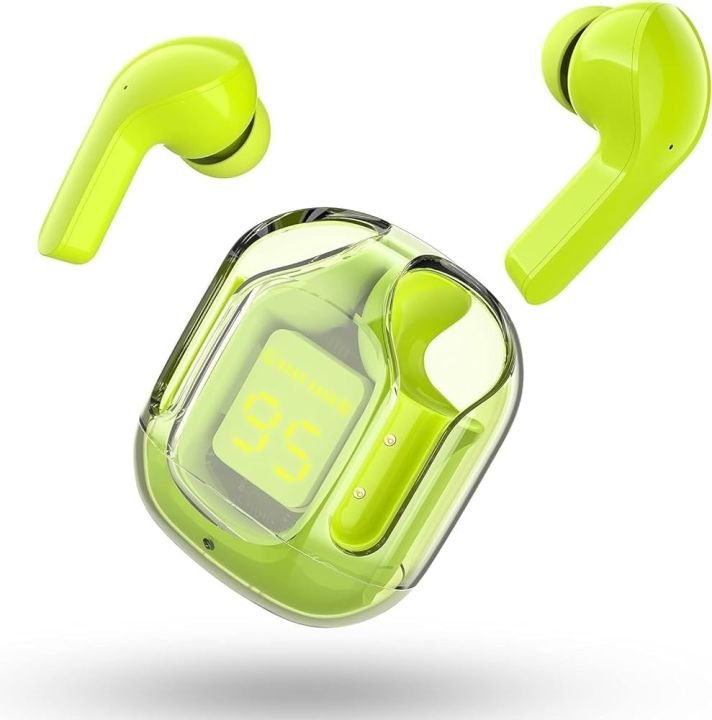 AIR 31 TWS ORIGINAL WITH BIG PACKING TRANSPARENT EARBUDS BLUETOOTH 5.3V Green (Original)