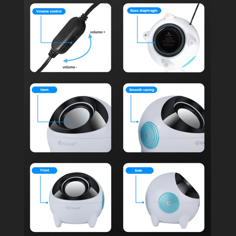 Kisonli K800 Small Mini Speakers For Pc