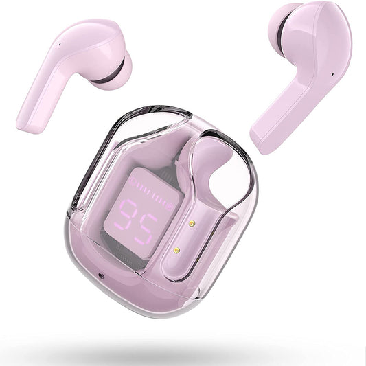 AIR 31 TWS ORIGINAL WITH BIG PACKING TRANSPARENT EARBUDS BLUETOOTH 5.3V Pink (Original)