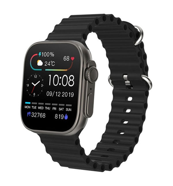 V200 NEW FASHION ULTRA 2.2 LARGE SCREEN IP68 WATERPROOF SPORT SMART WATCH WITH WearFit pro APP BLACK
