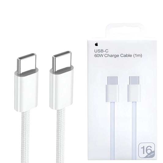 Iphone 16 Pro Max 60w Type C To C Pd Fast Charging Nylon Cable (1m)