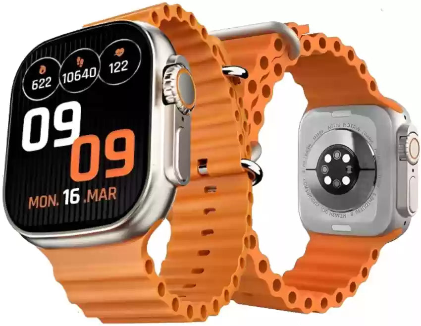X8 PLUS ULTRA SMART WATCH SERIES 8 NFC 2.08 INCH ALWAYS-ON DISPLAY & WIRELESS CHARGING 49MM WITH WEARFIT PRO APP ORANGE