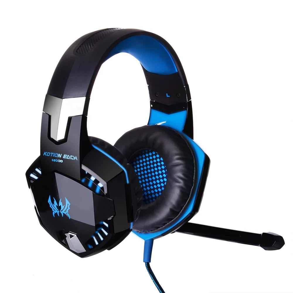KOTION EACH-G2000 STEREO GAMING HEADSET DEEP BASS COMPUTER GAMING WIRED HEADPHONE WITH LED LIGHT & MIC