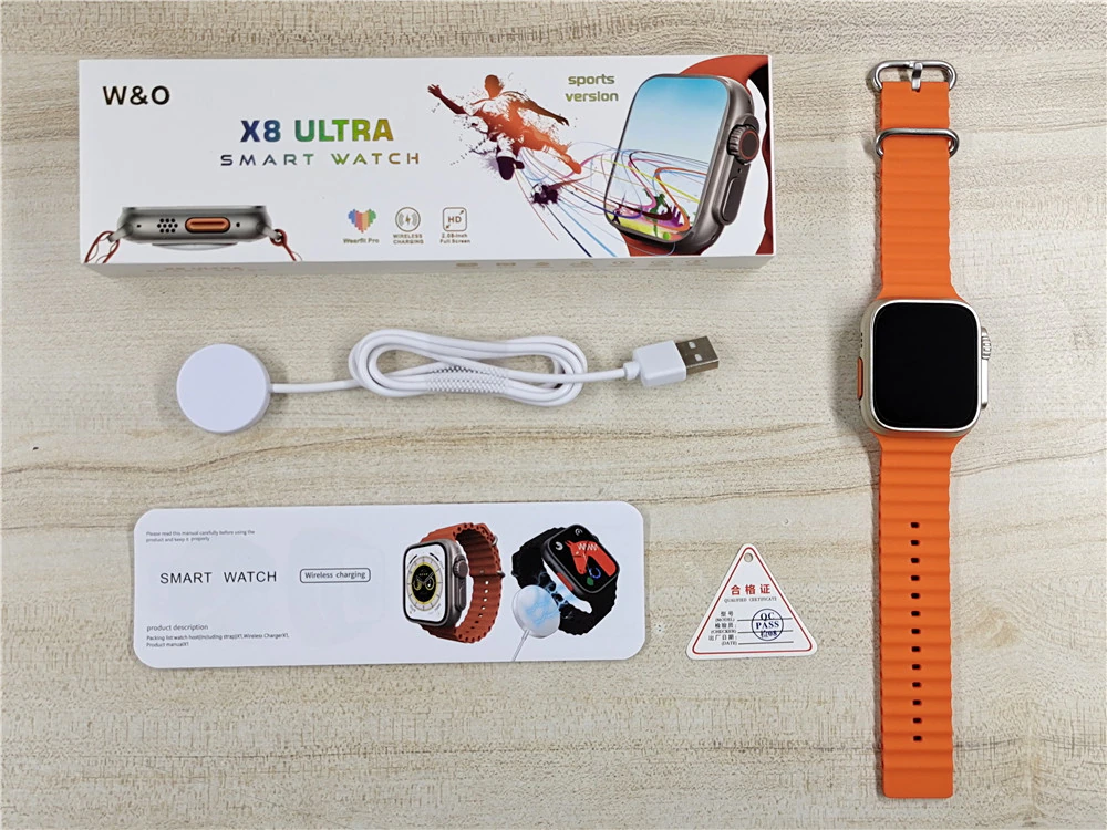 X8 Ultra Smartwatch 49MM with Bluetooth Calling WITH Wearfit Pro App ORANGE
