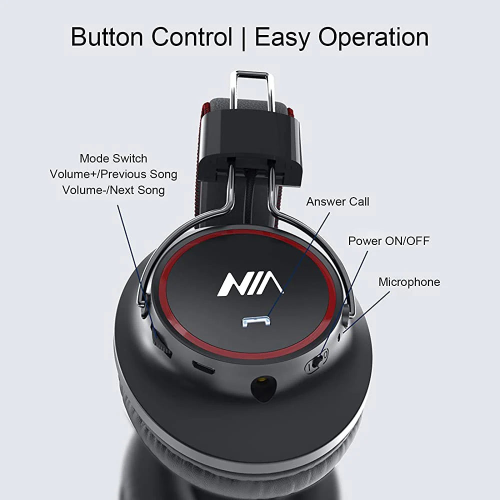 NIA S3000 OVER EAR MUSIC HEADSET WIRELESS BLUETOOTH HEADPHONES