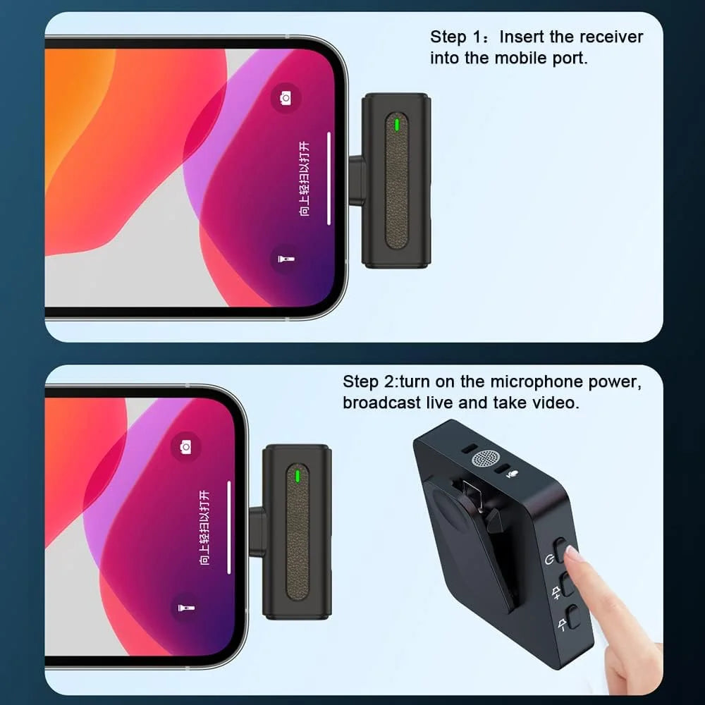 SX8 TYPE-C/IPHONE SINGLE PROFESSIONAL LAVALIER WIRELESS MICROPHONE FOR INTERVIEW, VLOG, LIVE MIC NOISE REDUCTION