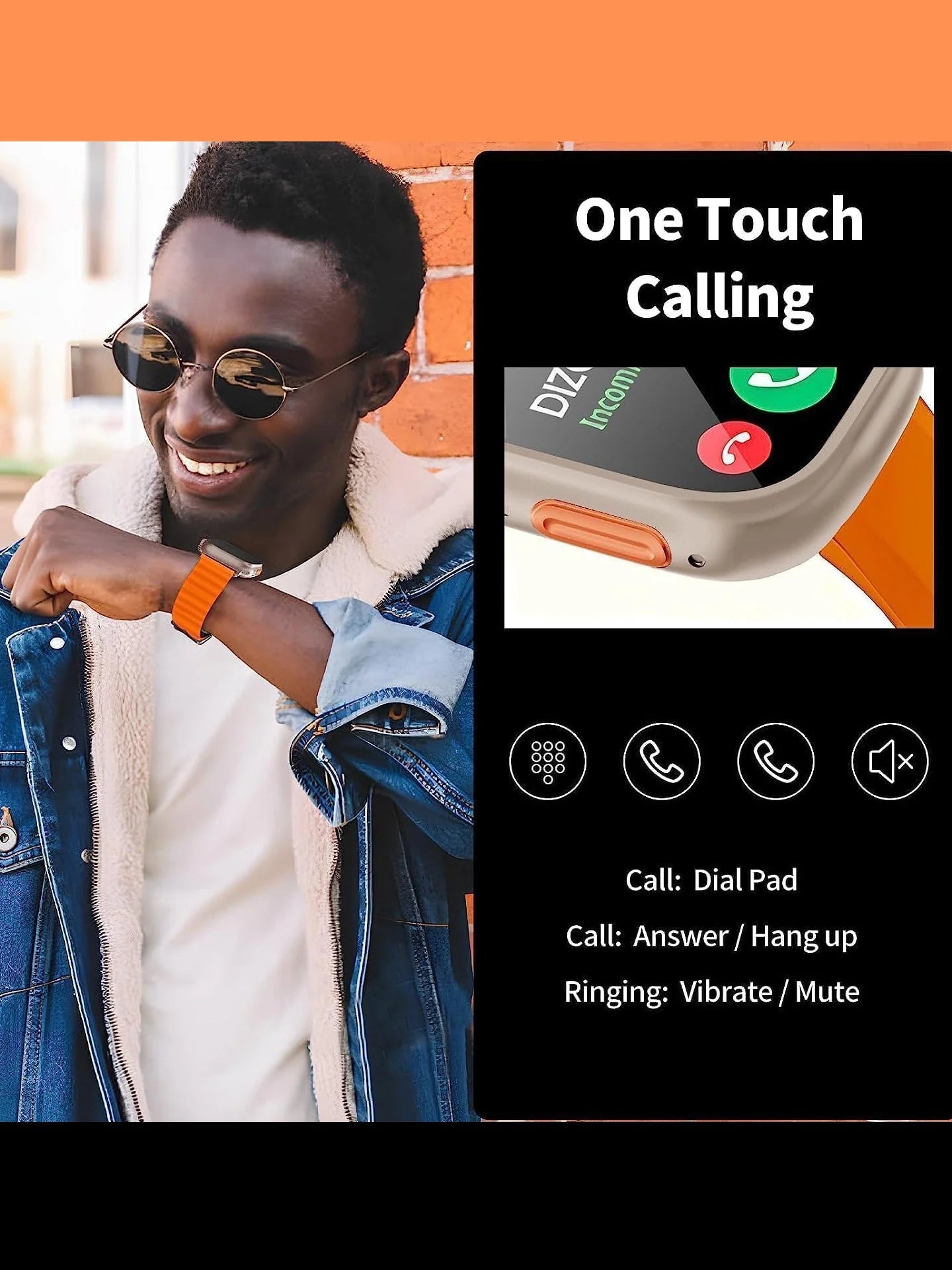 X8 PLUS ULTRA SMART WATCH SERIES 8 NFC 2.08 INCH ALWAYS-ON DISPLAY & WIRELESS CHARGING 49MM WITH WEARFIT PRO APP ORANGE