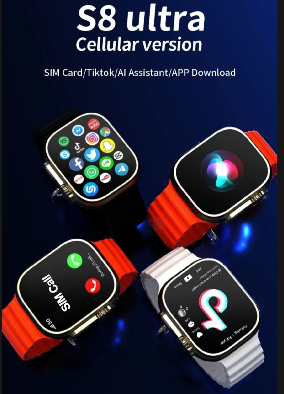 S8 Ultra Watch Honey Comb Edition ( Full Android and Sim)