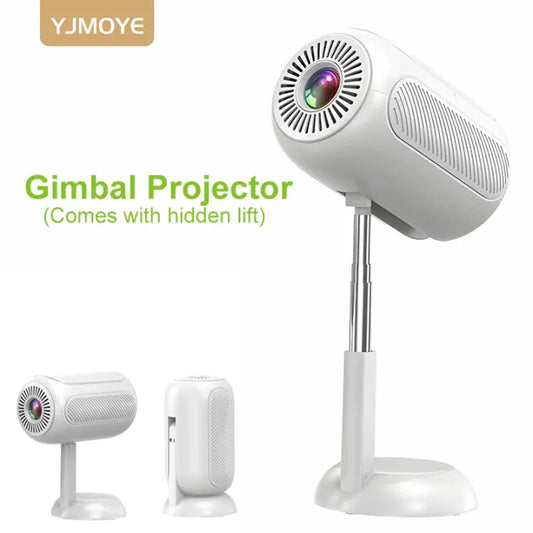 TS-6 YJMOYE PORTABLE PROJECTOR 2GB+16GB ANDROID11.0 SMART HD 4K MINI PROJECTORS GIMBAL COMES WITH HIDDEN LIFT