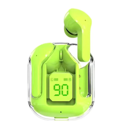 AIR 31 TWS ORIGINAL WITH BIG PACKING TRANSPARENT EARBUDS BLUETOOTH 5.3V Green