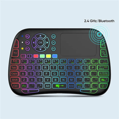 M9 BLUETOOTH MINI WIRELESS KEYBOARD 7 BACKLIT 2.4G AIR MOUSE REMOTE TOUCHPAD