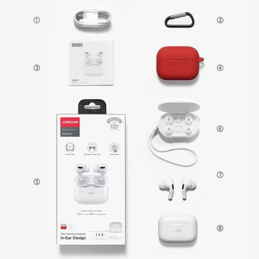 JOYROOM JR-T03S PRO(NX3) WIRELESS HEADPHONES WHITE WITH THIN RED CASE