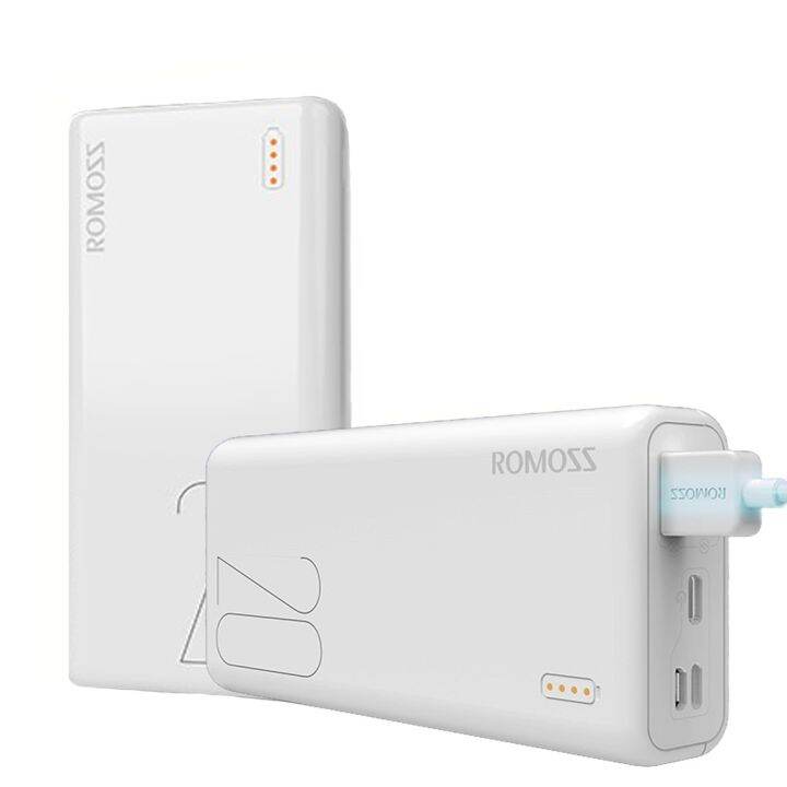 ROMOSS PSL20 SIMPLE 20 With 3 input POWER BANK 20000MAH 22.5W PD SUPER FAST CHARGING