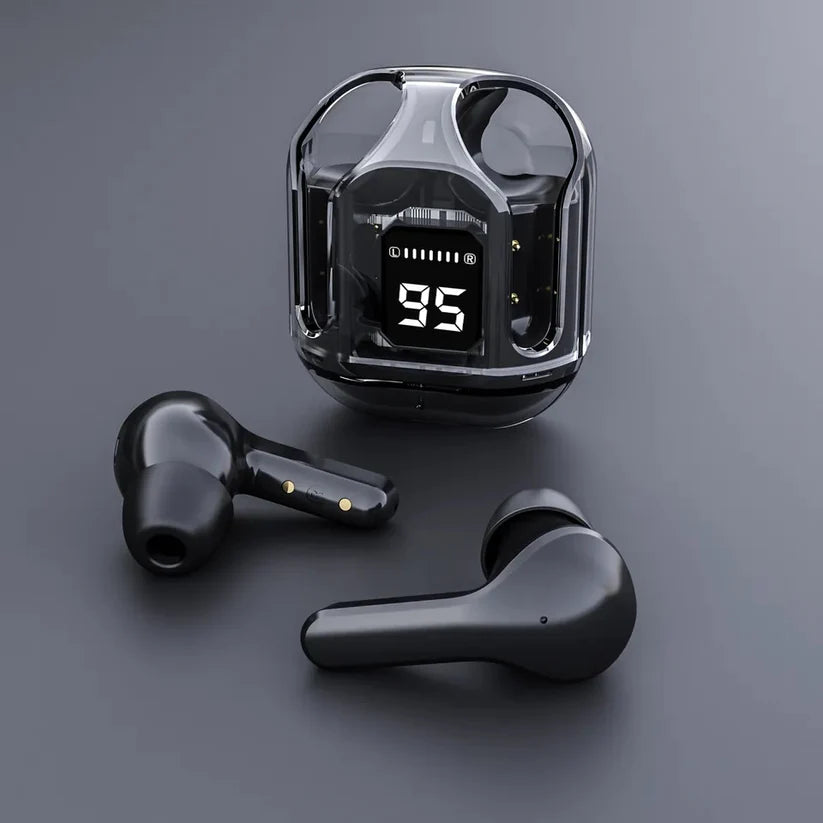 AIR 31 TWS ORIGINAL WITH BIG PACKING TRANSPARENT EARBUDS BLUETOOTH 5.3V Black (Original)