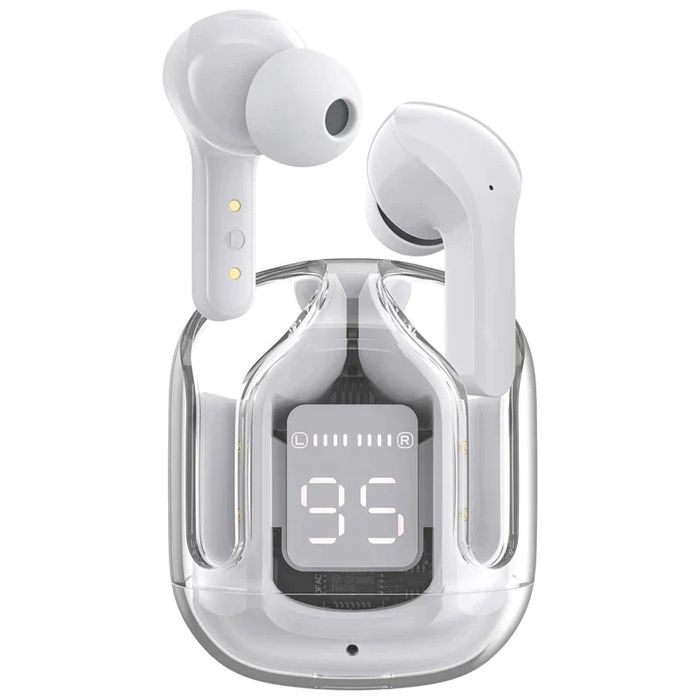 AIR 31 TWS ORIGINAL WITH BIG PACKING TRANSPARENT EARBUDS BLUETOOTH 5.3V White