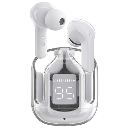 AIR 31 TWS ORIGINAL WITH BIG PACKING TRANSPARENT EARBUDS BLUETOOTH 5.3V White