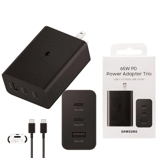 65w Samsung Us Pin Pd Power Adaptor Trio Usb C X 2ports,usb-a Port