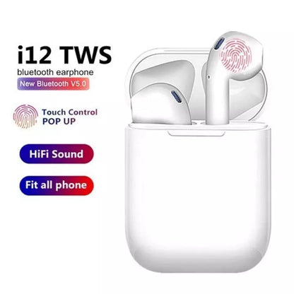 Twin I12 With Case Sensors Touch And Window Wireless Earphone V5.0