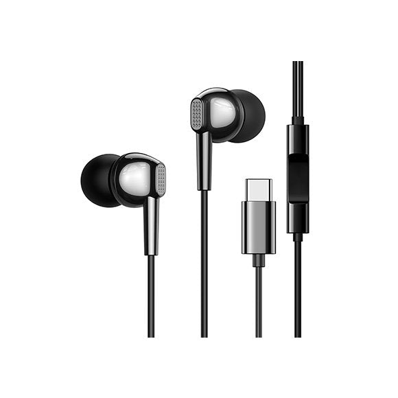 JOYROOM-EC06 TYPE-C Series In-Ear Metal Wired Earbuds Black