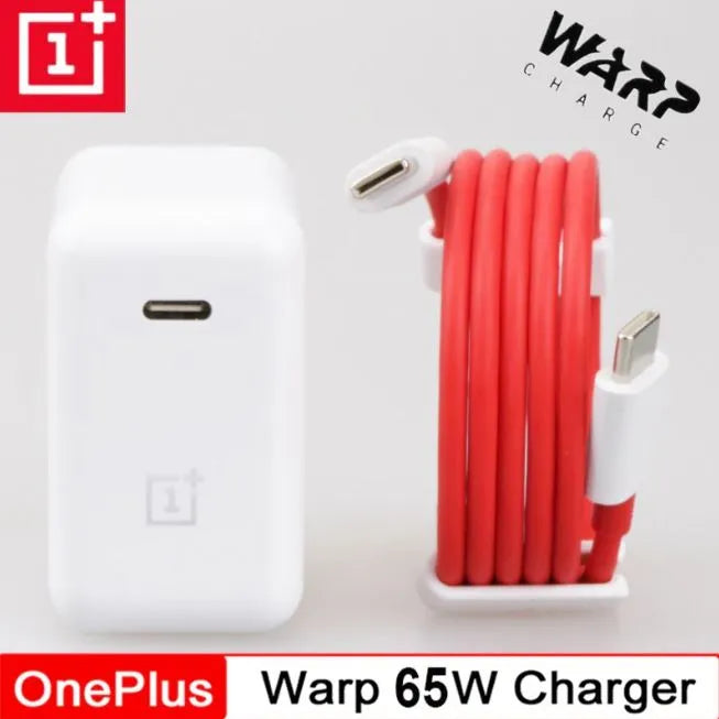 65w Original Oneplus Super Fast Warp Charge (eu Pin) With Usb Type C To Type C Cable
