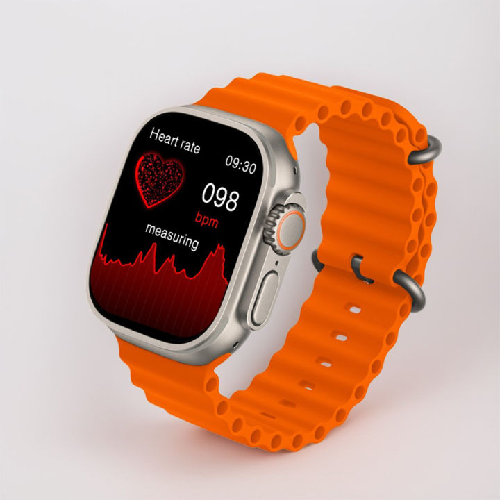 HK8 Pro MAX 2.12 inch AMOLED Screen Smart Watch Ultra 49mm Men Series 8 NFC Wireless Charging Sports Watch WITH Wear Fit Pro APP (Orange)
