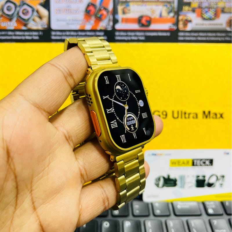 C9 Ultra Max Gold Edition Color Smartwatch 2.1 Inch Screen WITH Hryfine APP