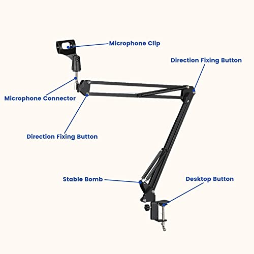 SYGA 35 METAL CANTILEVER MICROPHONE DESKTOP UNIVERSAL CAPACITOR WHEAT STAND (BLACK)