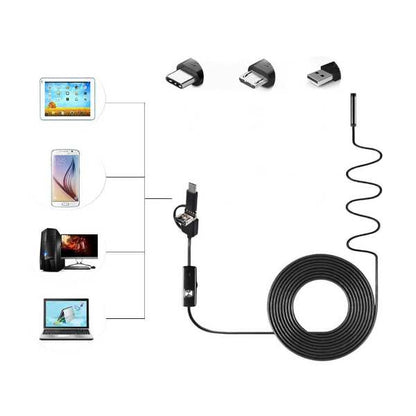 3 In 1 TYPE C/ MICRO USB/ PC ENDOSCOPE CAMERA 3.5M