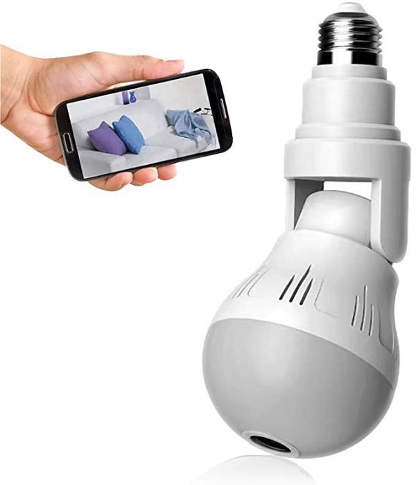 WiFi Flexible Light Bulb Camera 1080P HD Wireless 360 Degree Panoramic Infrared Night Vision WITH V380 APP