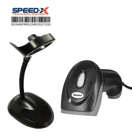 SPEED-X 8600 2D WIRE CMOS HANDHELD BARCODE SCANNER (PLUG AND PLAY USB CABLE)