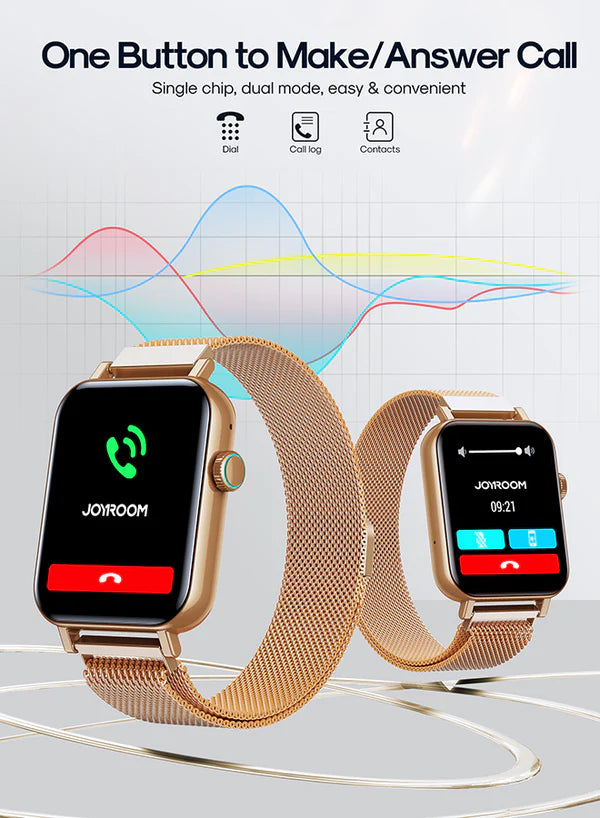 Joyroom-Ft5 Pro Fit-Life Series Smart Watch (Answer/Make Call)- WITH SMART-TIME PRO APP Roze Gold