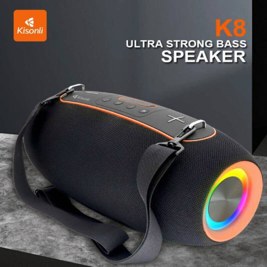 Kisonli K8 50W（30W*1+10W*2) BT/USB/TF/AUX/TWS/RGB/EQ Deep Bass Subwoofer Large Speaker
