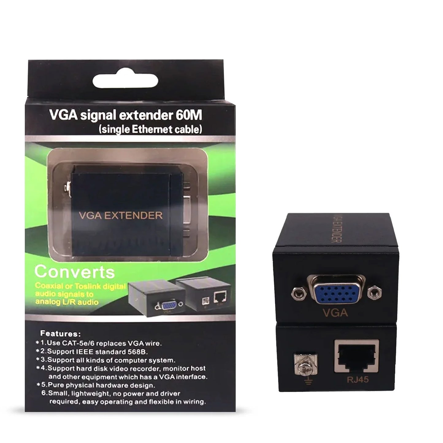 VGA 60M RANGE EXTENDER SINGLE LAN