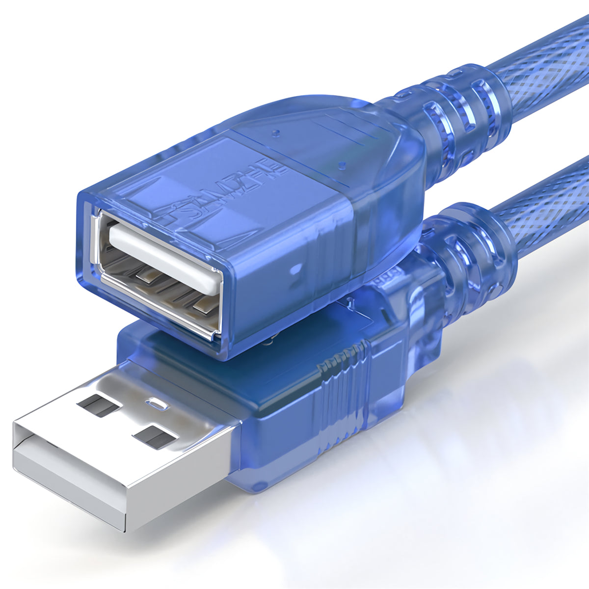 USB EXTENSION MALE TO FEMALE 2.0 CRYSTAL BLUE 1.5M