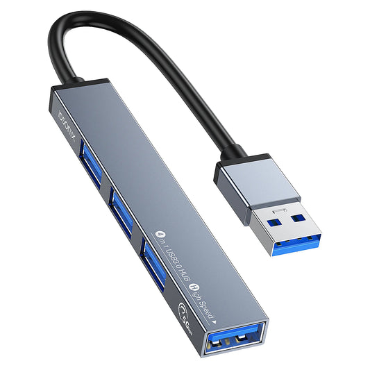 4 PORT USB 3.0 ULTRA SLIM PORTABLE HUB ALUMINUM ALLOY