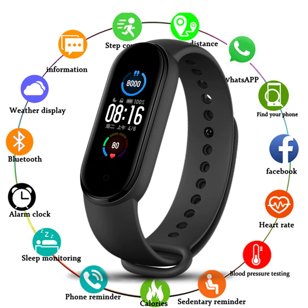 NEW M5 Band Sport Wristband Blood Pressure Monitor Heart Rate For Android And IOS WITH FITPRO APP