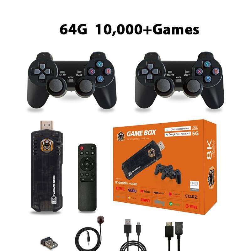 X8 GAME 8K4K (ANDROID 11.1+ GAME) WITH 64GB GAMES TF CARD FOR 10000+ GAMES AND TWO GAME CONTROLLERS H313 RAM 1GB,ROM 8GB