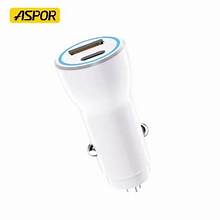 ASPOR A910 FAST CAR CHARGER QC 3.0 DUAL ALUMINUM METAL 38W PD PORTABLE