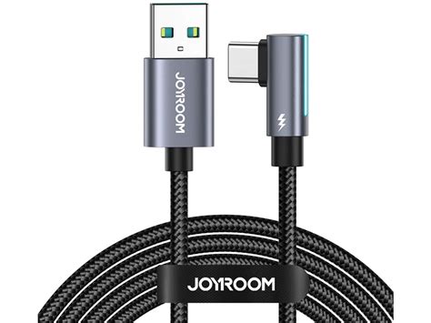 JOYROOM S-AC027A17 SmoothGame Series 3A USB-A to Type-C Right Angle Fast Charging Data Cable 1.2M-Black