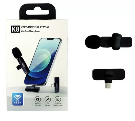 K8 Collar Wireless Microphone Android & Type C Supported