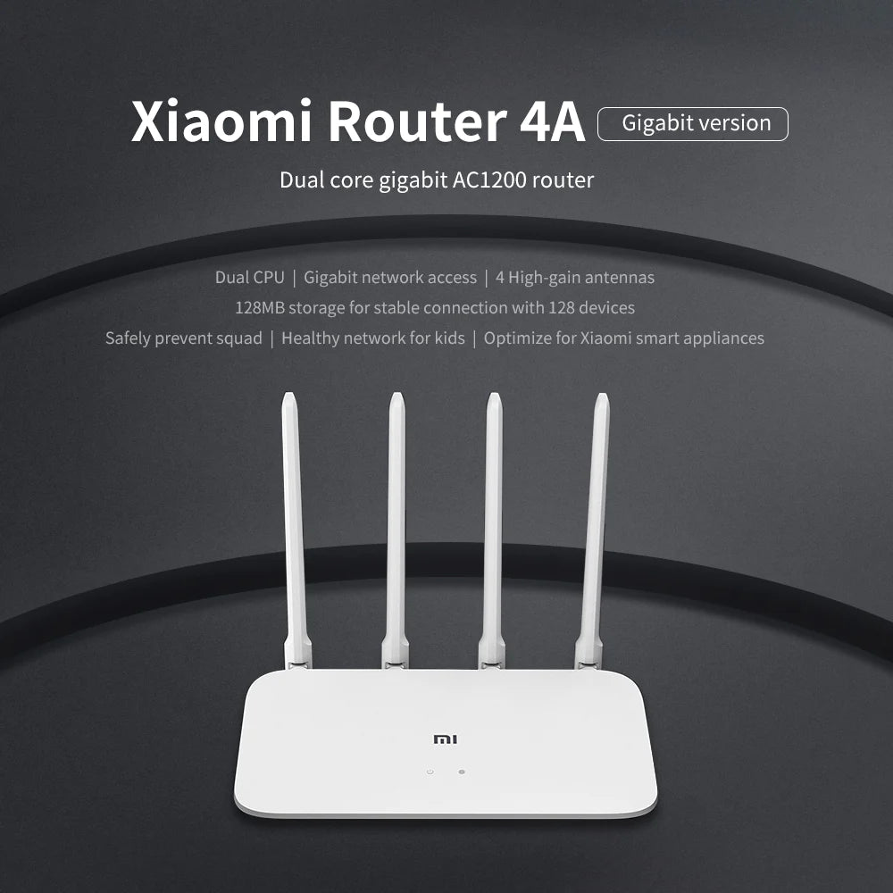 Xiaomi Mi Router 4A 2.4GHz 5GHz WiFi 1200Mbps WiFi Repeater 128MB DDR3 High Gain 4 Antennas Network Extender