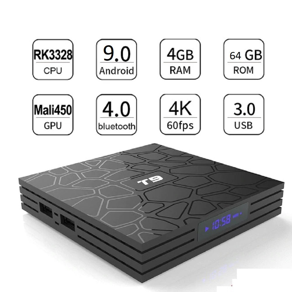 Smart Box T9 4gb+64gb Quad Core 4k Ulta Hd 9.0