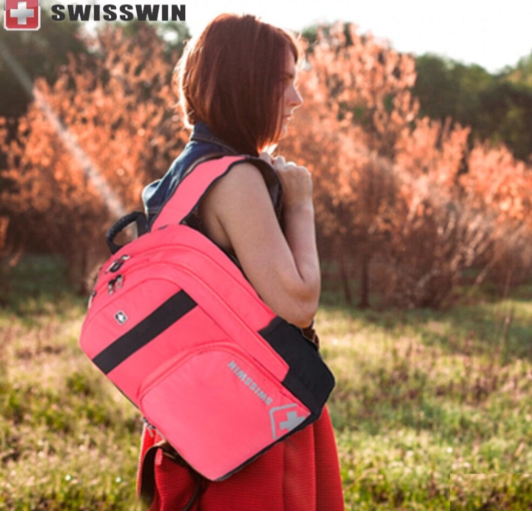 Swisswin Laptop Backpack 15.6 Model Swk2001 Pink