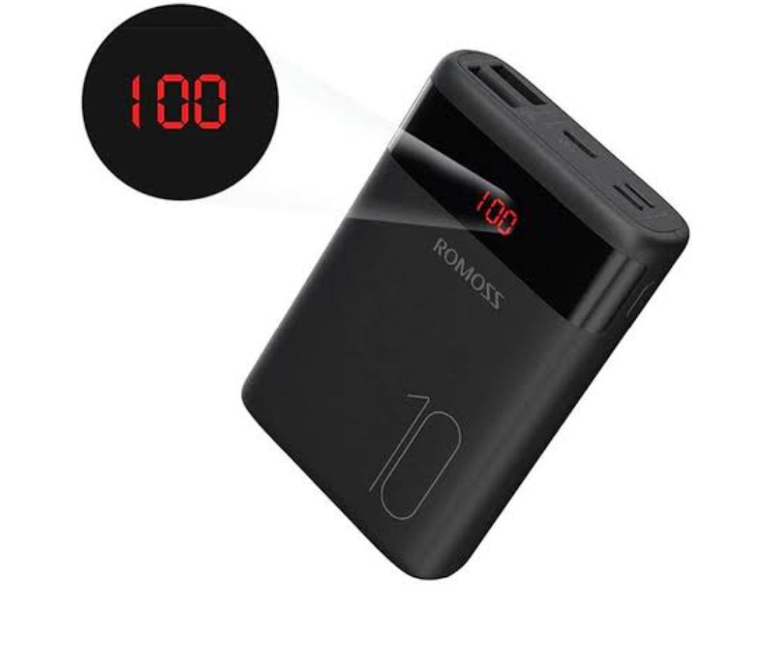 Romoss Ares 10 Power Bank 10000mah Mini Size Charging With Lcd