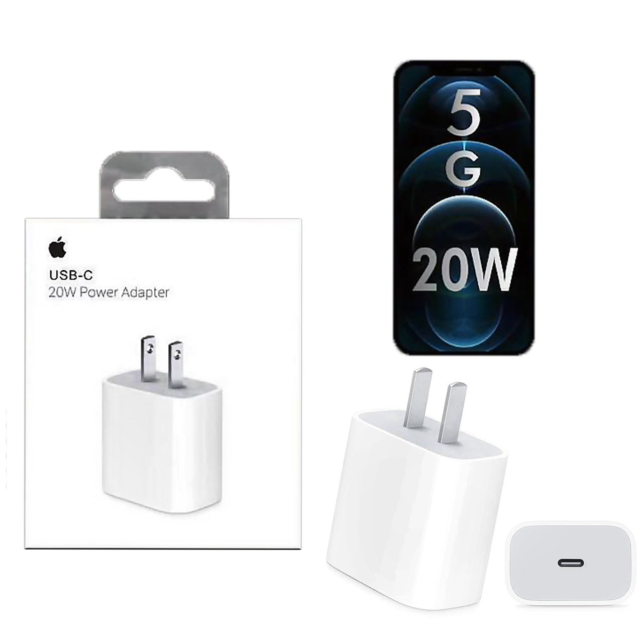 iPhone USB-C PD 20W Power Adapter Charger 2 & 3 Pin